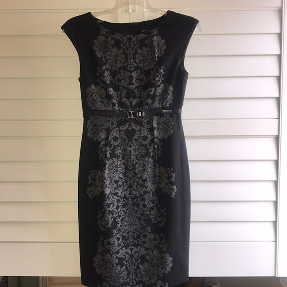 Black & Grey dress with belt - Picture 1 of 2